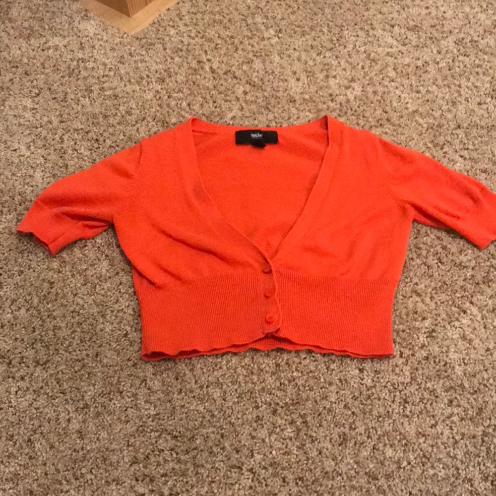 Coral Cropped Cardigan